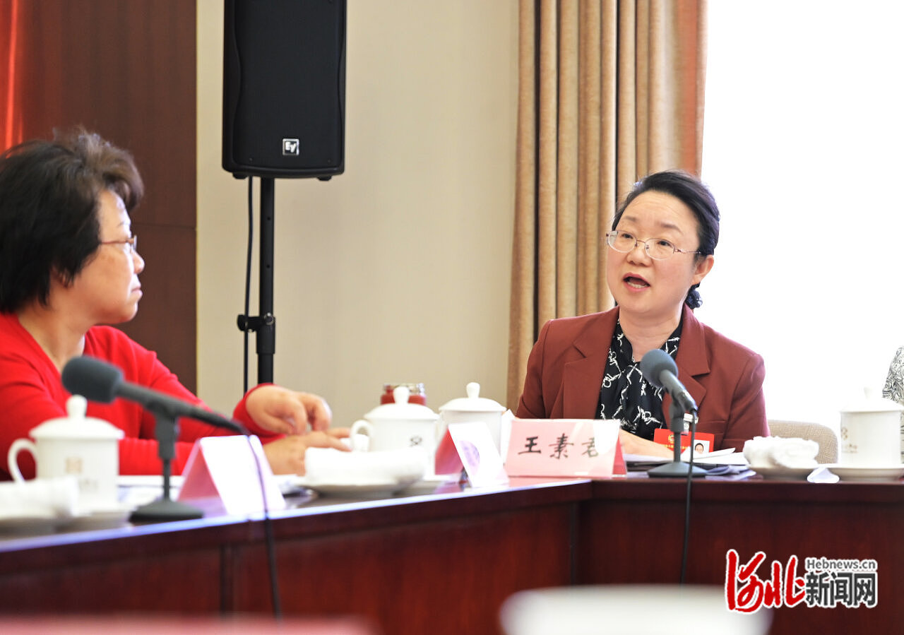 3月6日，王素君委员（右）在小组会议上发言。 河北日报记者 刘冉摄.jpg