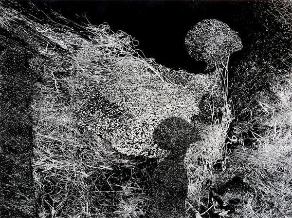 《我们是谁？我们从哪里来？我们到哪里去？》黑白木刻 2011年