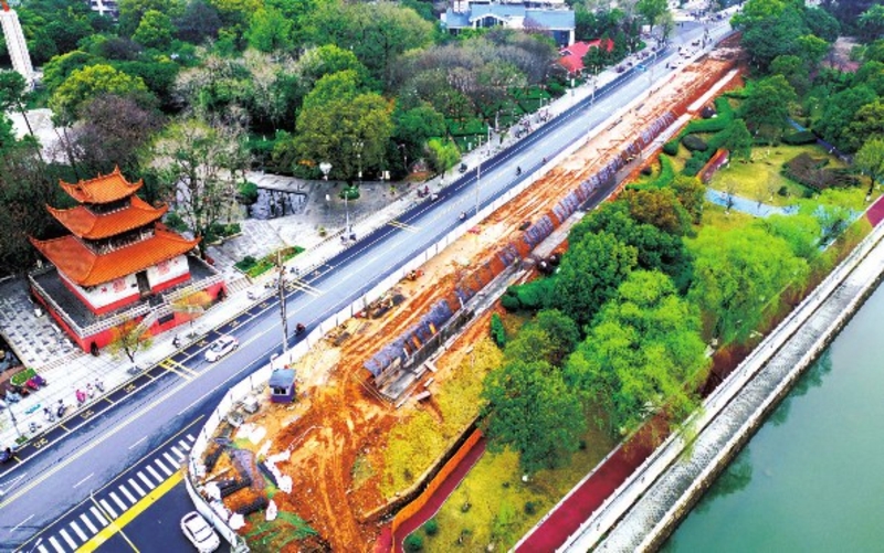 吉安沿江路中段拓宽改造工程预计年底完工（图）