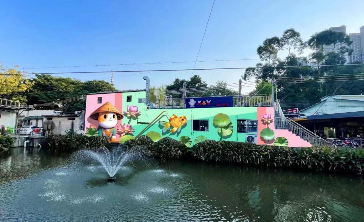 图为:夏南二社区多彩墙绘,绘出乡村振兴“别样浪漫”。(夏南二社区供图)