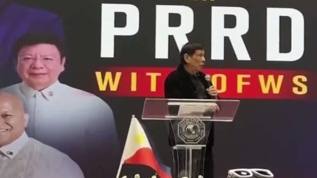 现场：杜特尔特携女在港出席集会，大批菲律宾人到场支持