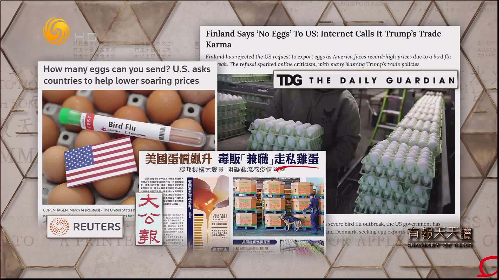 大公报：美国蛋价飙升 毒贩“兼职”走私鸡蛋