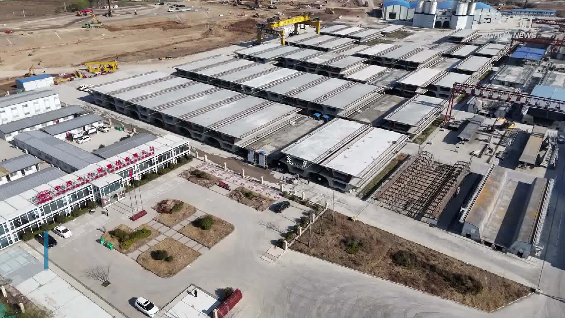 淮宿蚌城际铁路架梁施工再提速