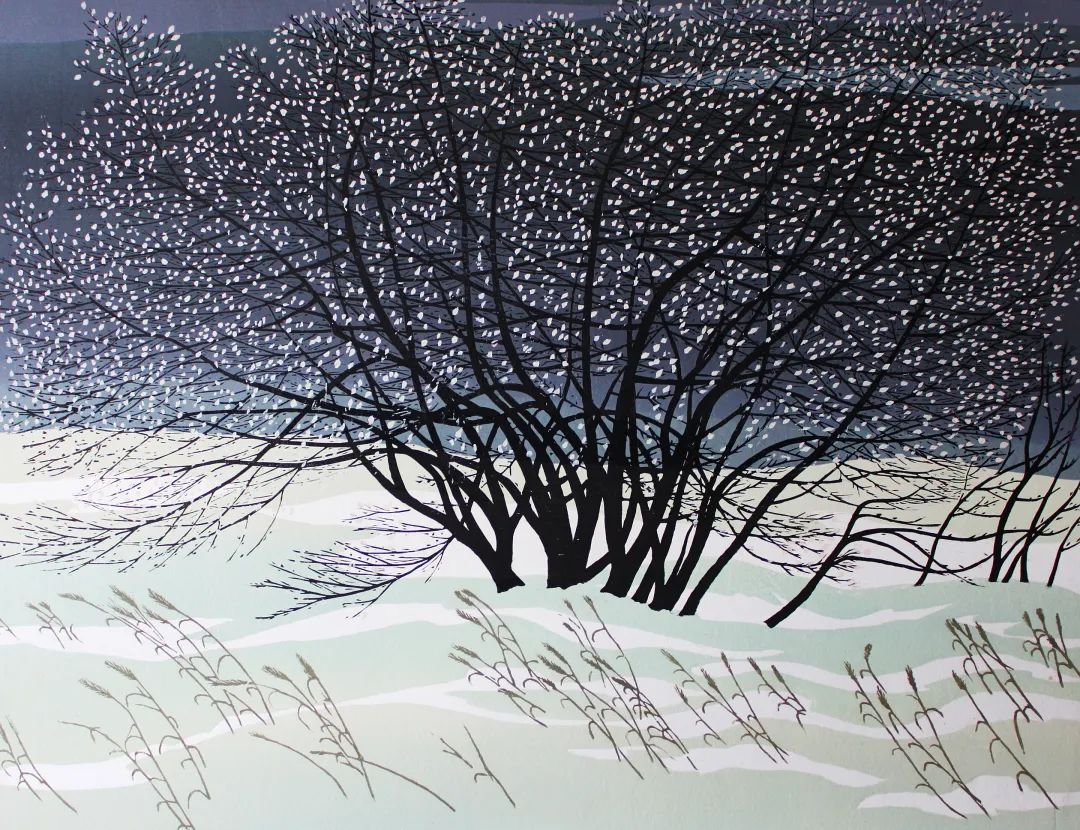 丁立江《春融》版画1986年