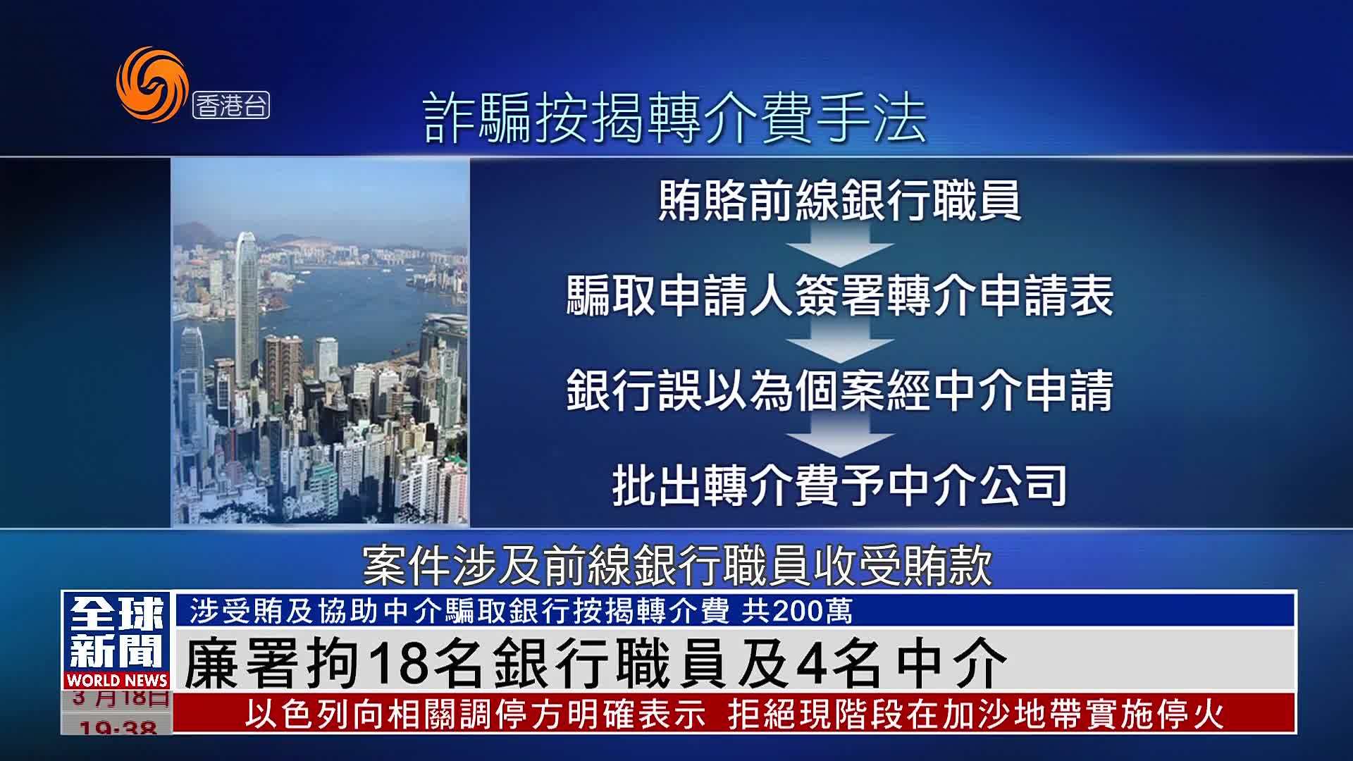 粤语报道｜香港廉政公署拘18名银行职员及4名中介
