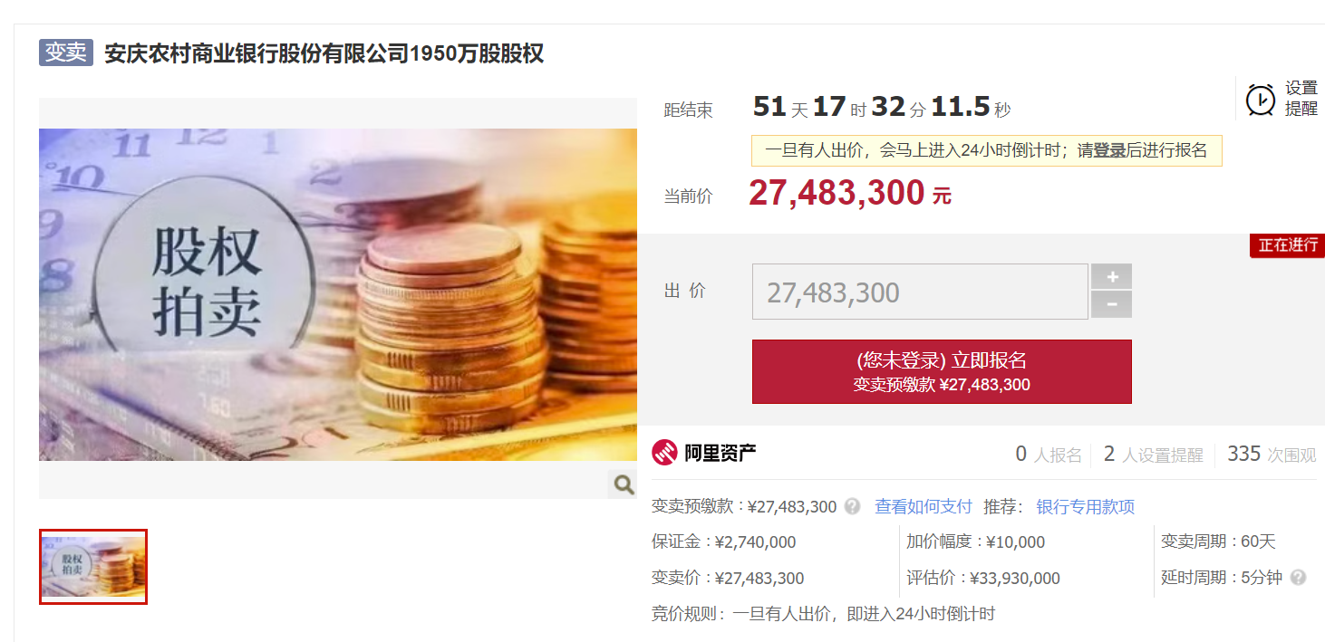 安庆农商行多位大股东深陷经营困境