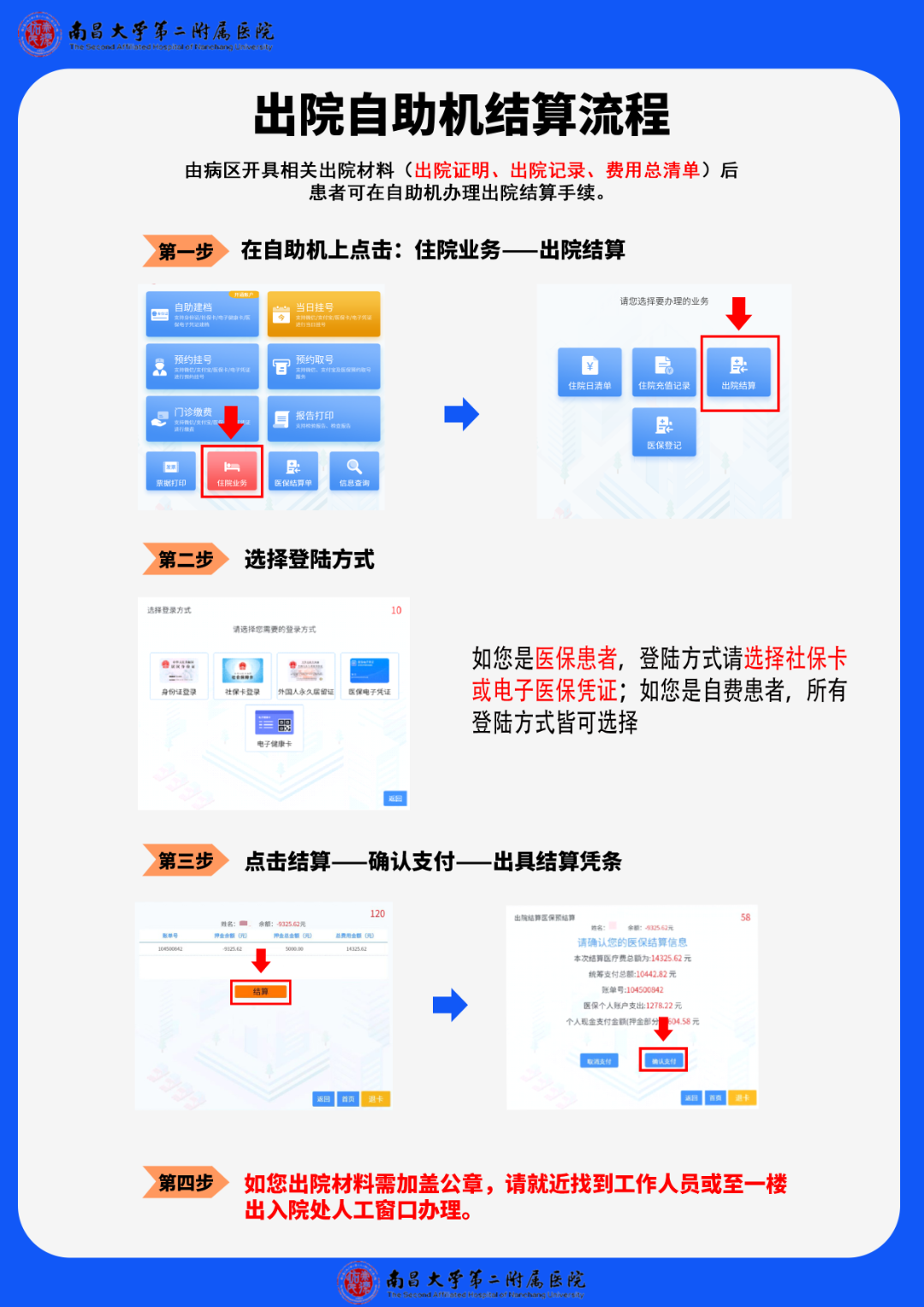 南昌大学二附院自助出院结算服务上线