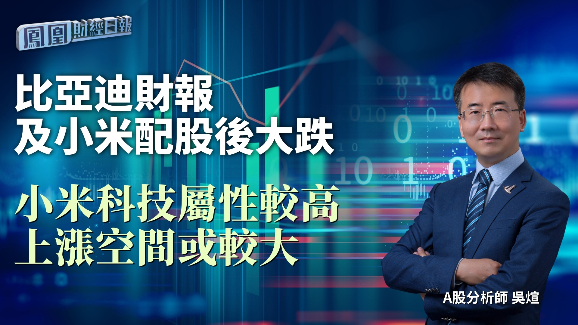 比亚迪财报及小米配股后大跌 吴煊：小米科技属性较高 上涨空间或较大