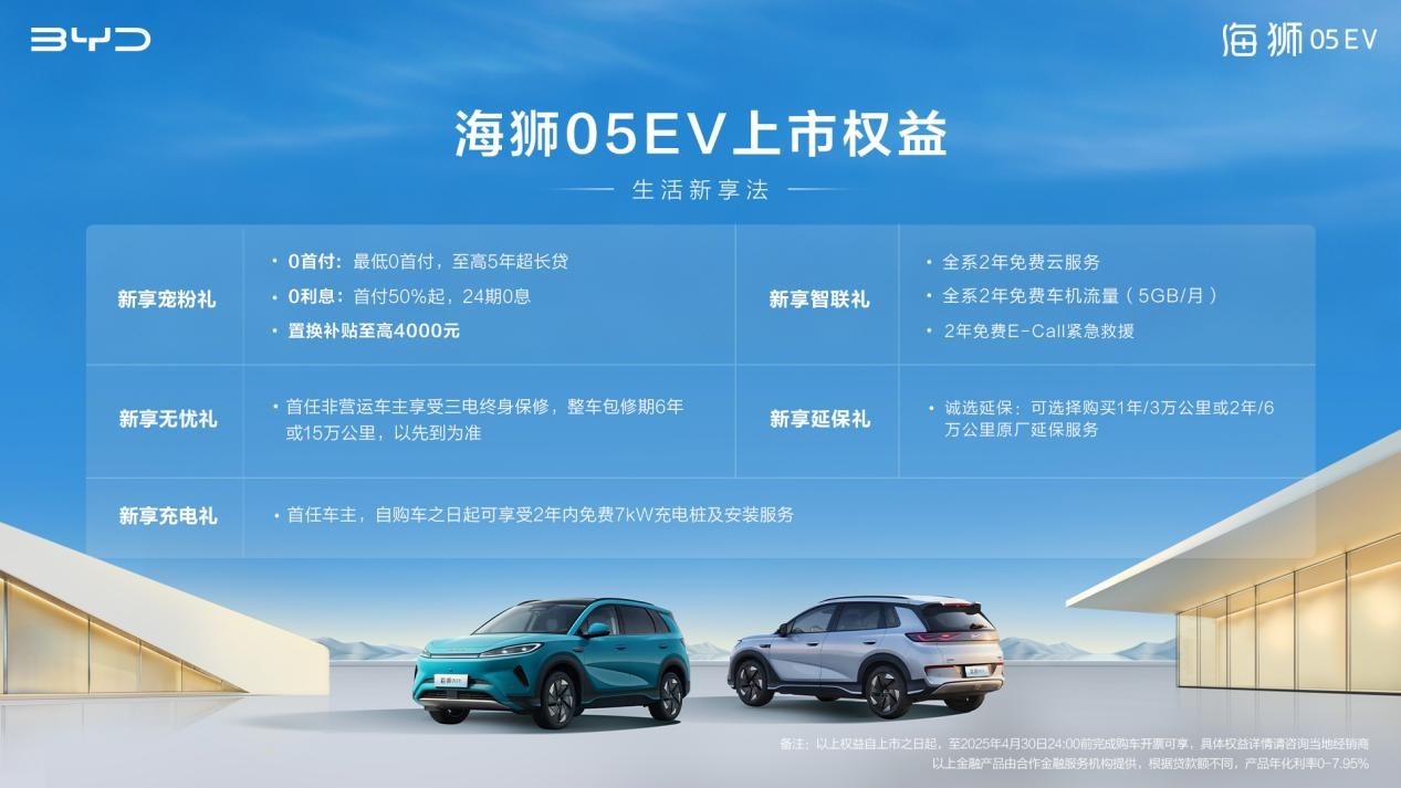 比亚迪海狮05 EV上市 官方指导价11.78万元-13.78万元