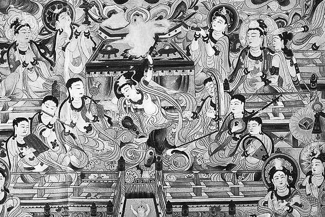 莫高窟第220窟唐代壁画《乐舞图》