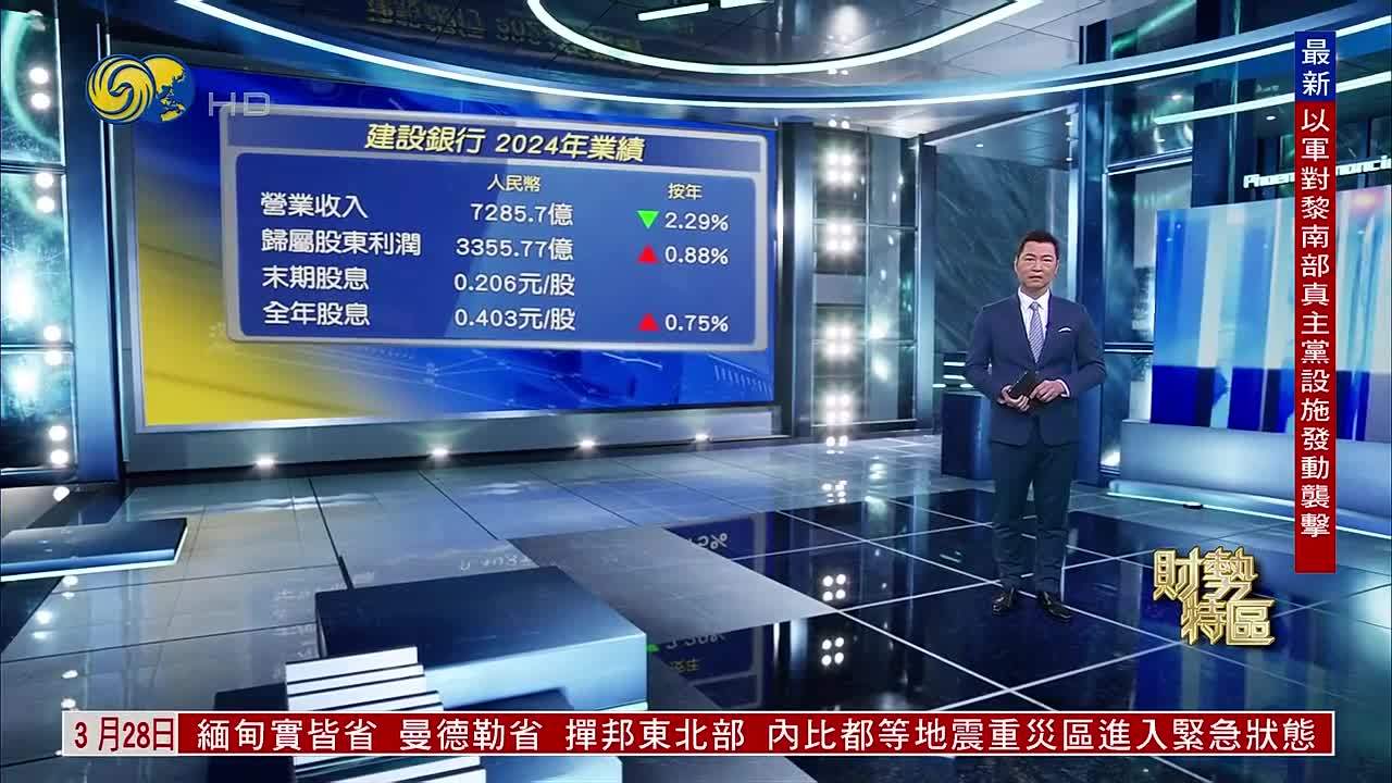 建行去年盈利按年增0.88% 不良贷款率微降