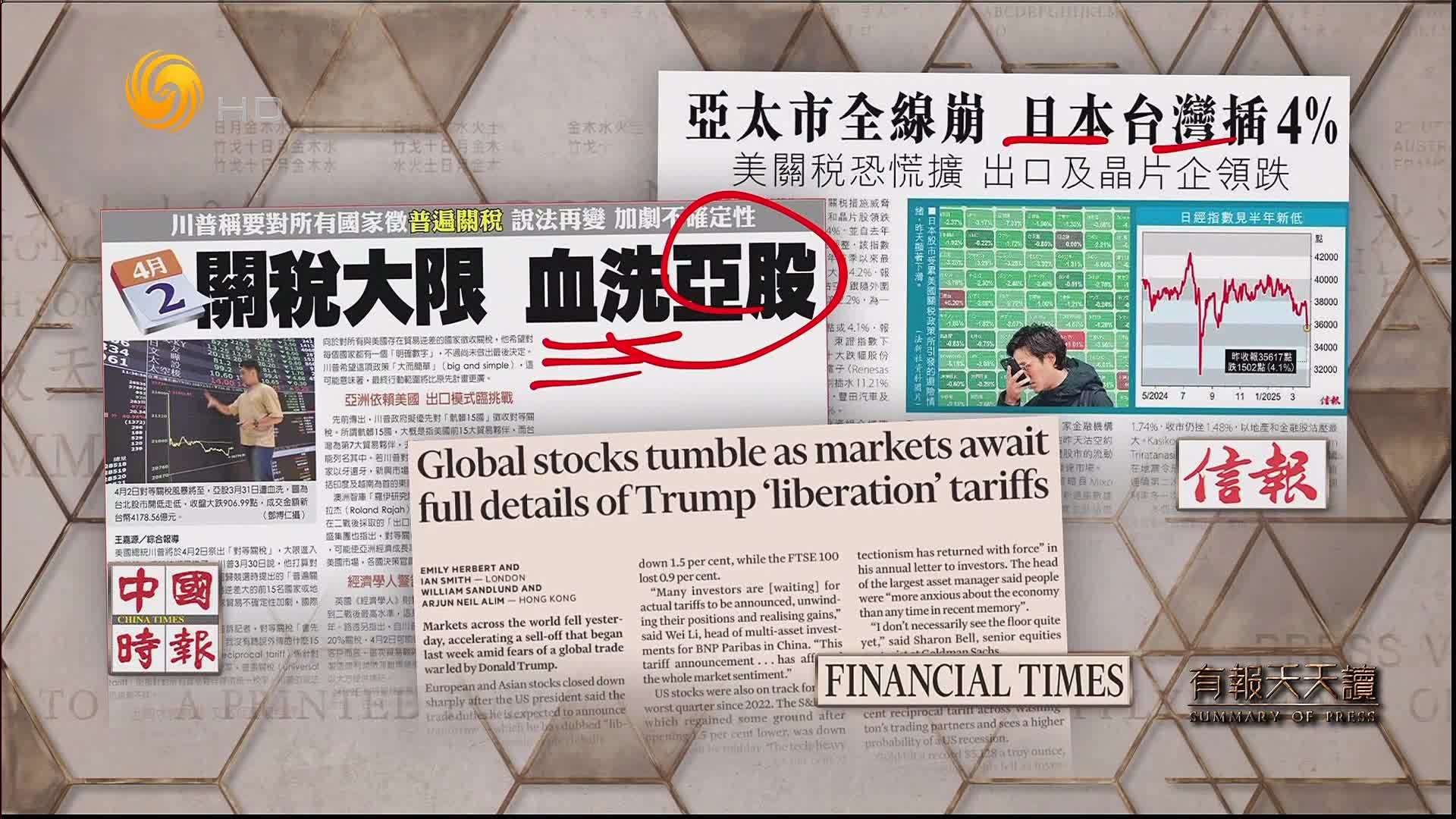 中国时报：4月2关税大限  血洗亚股