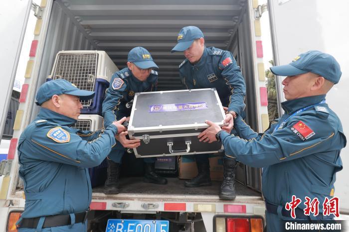 图为救援设备装车。重庆市蓝天救援队供图