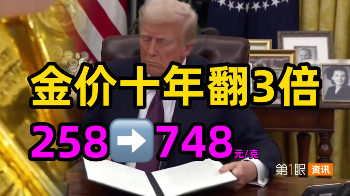 从240到710元/克，从躺平到疯狂暴涨，黄金十年飙升近3倍