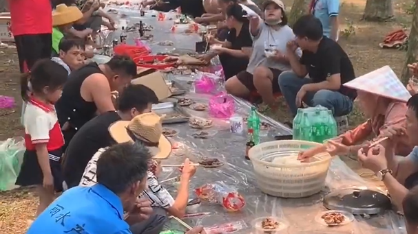 清明扫墓结束后野餐亲历者发声：拜了五六个坟，嘴就没停过