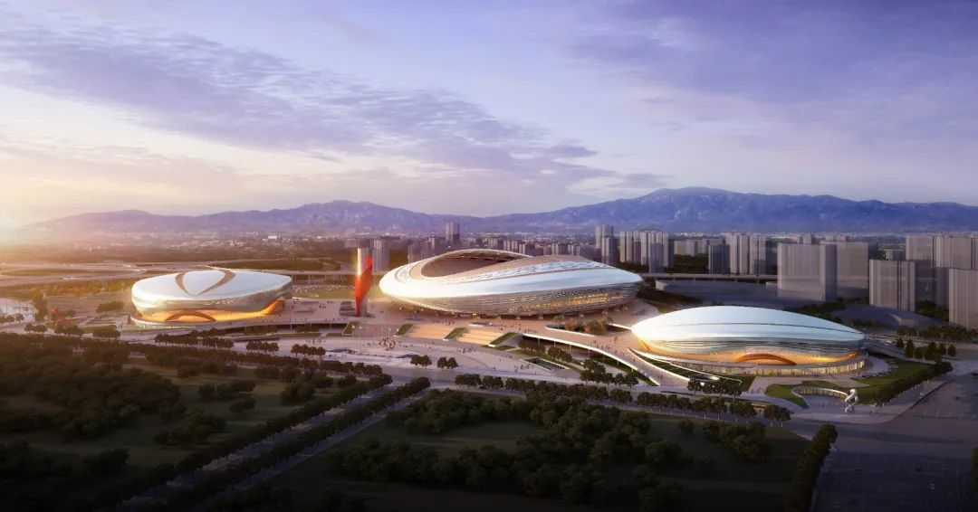 赣州市全民健身中心效果图。