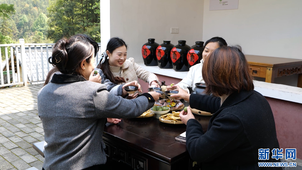 在江西大余梅关古驿道，游客到此赏绿意、品春味。新华网发 廖佳 摄