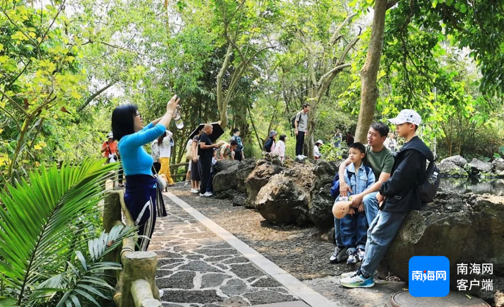 市民游客在海口火山口公园游玩。海口市旅文局供图