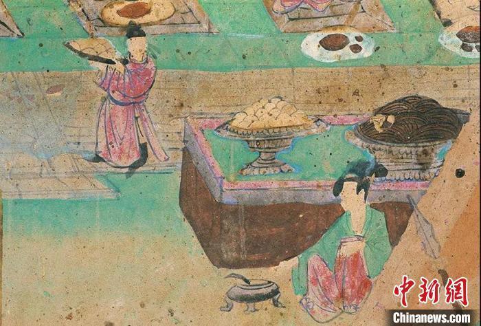 图为敦煌莫高窟第236窟“食品”（中唐）　（敦煌研究院供图）