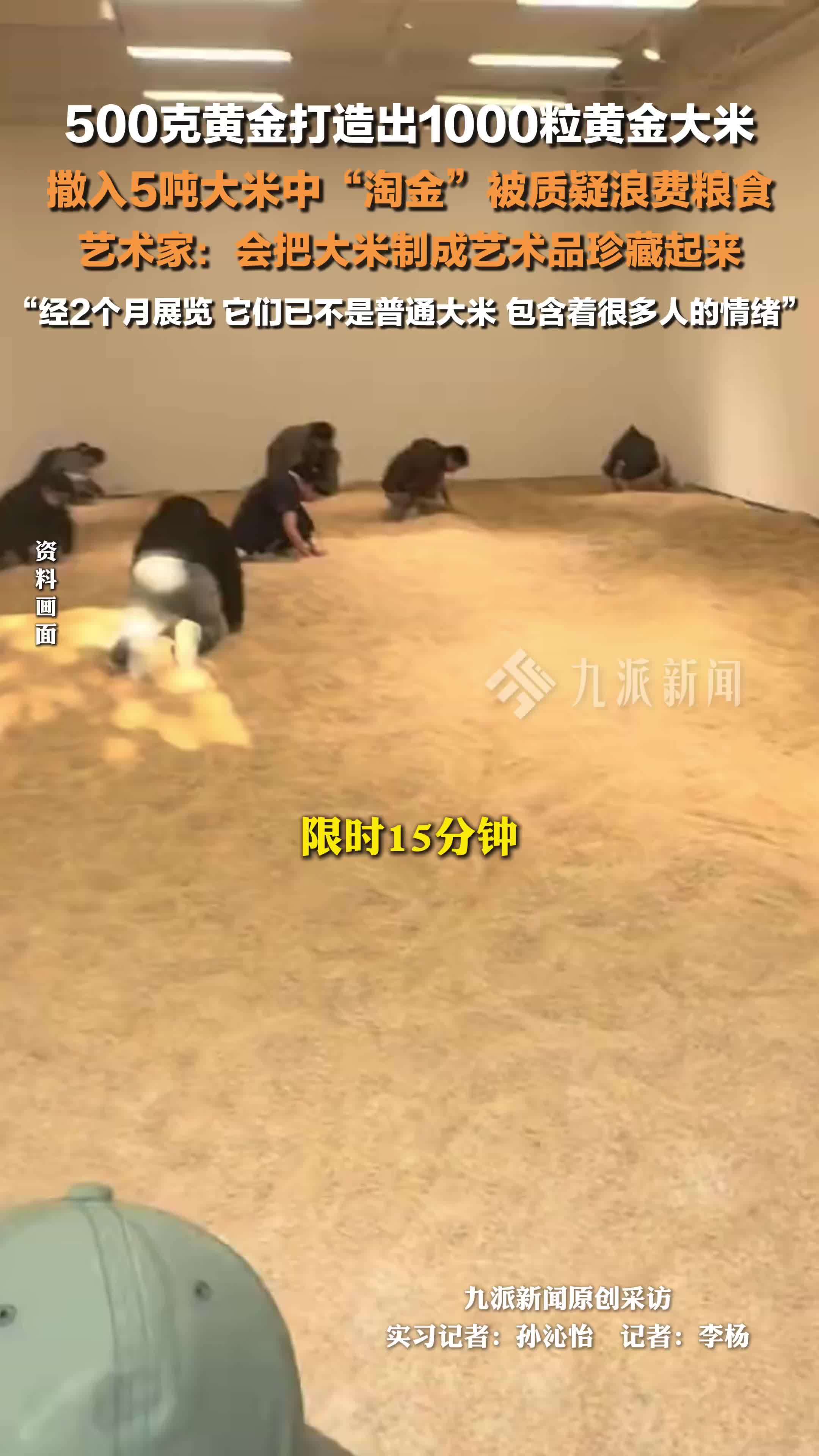 艺术家回应5吨大米中淘500克金米被质疑浪费粮食 ：会把大米制成艺术品珍藏起来