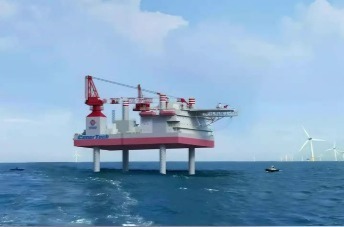 全球首座海上移动式 油田措施平台“增产一号” 在青岛开工建造