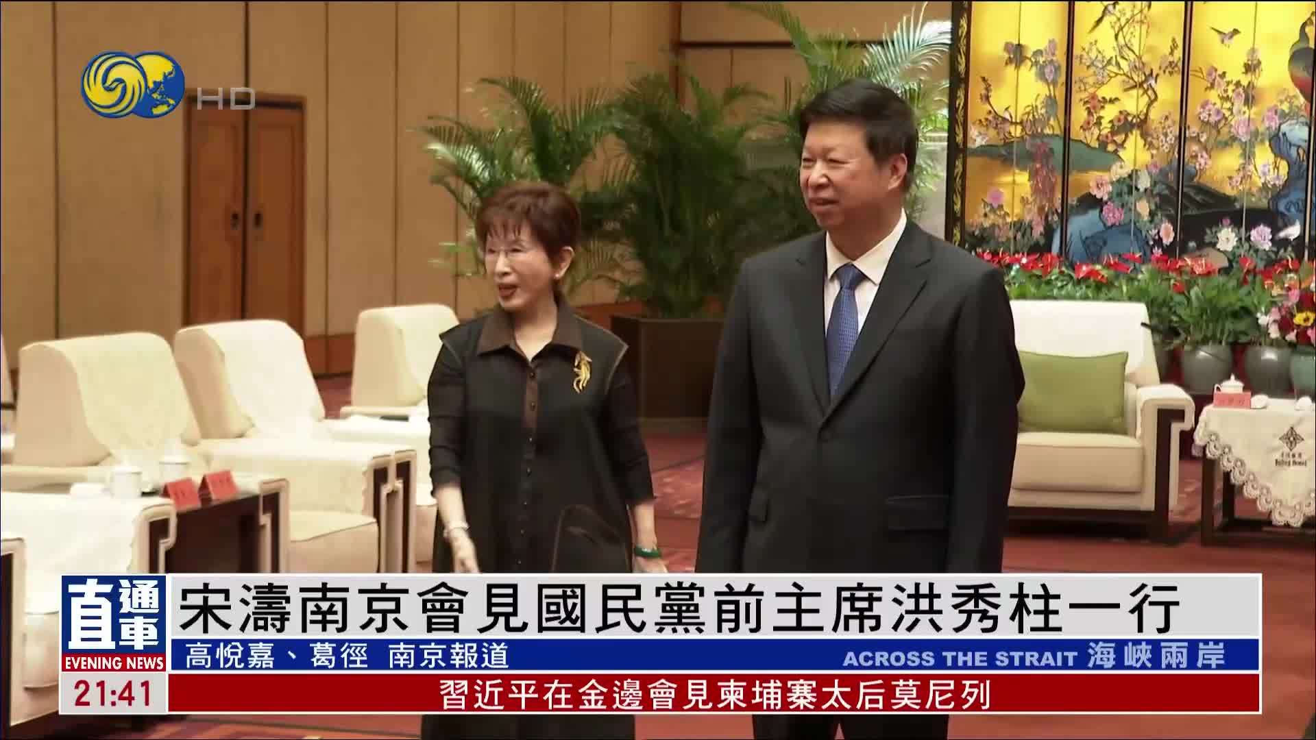 宋涛南京会见国民党前主席洪秀柱一行