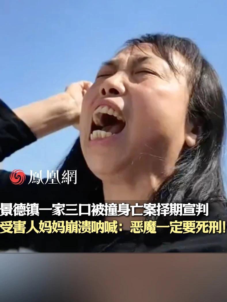 景德镇一家三口被撞身亡案择期宣判，受害人妈妈呐喊：恶魔一定要死刑！#江西 #景德镇 #社会 #案件 #家庭