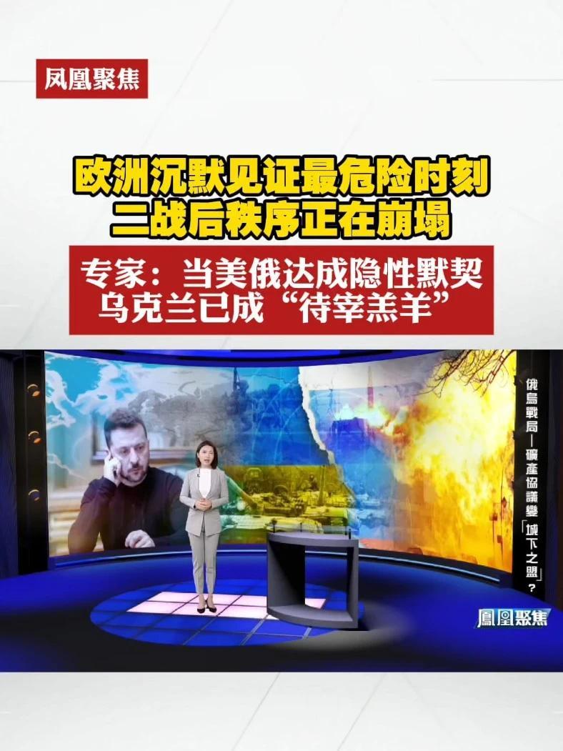 欧洲沉默见证最危险时刻，二战后秩序正在崩塌。专家：当美俄达成隐性默契，乌克兰已成“待宰羔羊”#凤凰聚焦  #欧洲  #乌克兰
