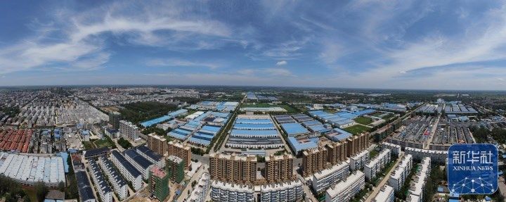 淮滨县产业集聚区鸟瞰图（4月11日摄）。