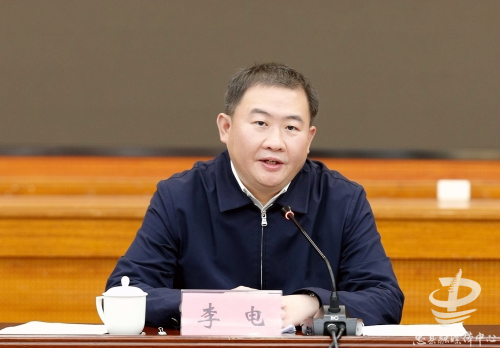 县委书记李电讲话。 记者 余鸿 摄