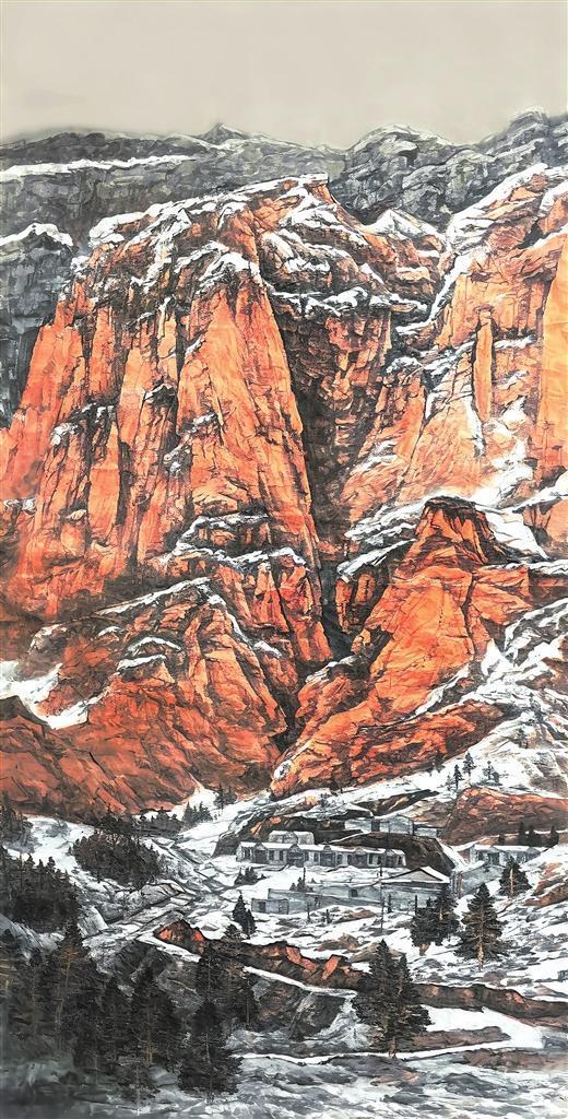 裕固新村（中国画）王正刚