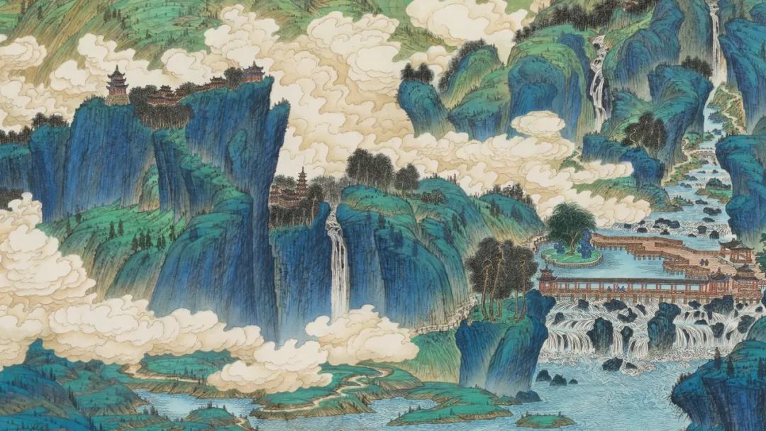 △翟友江《千里白龙江之瑶池飞瀑》