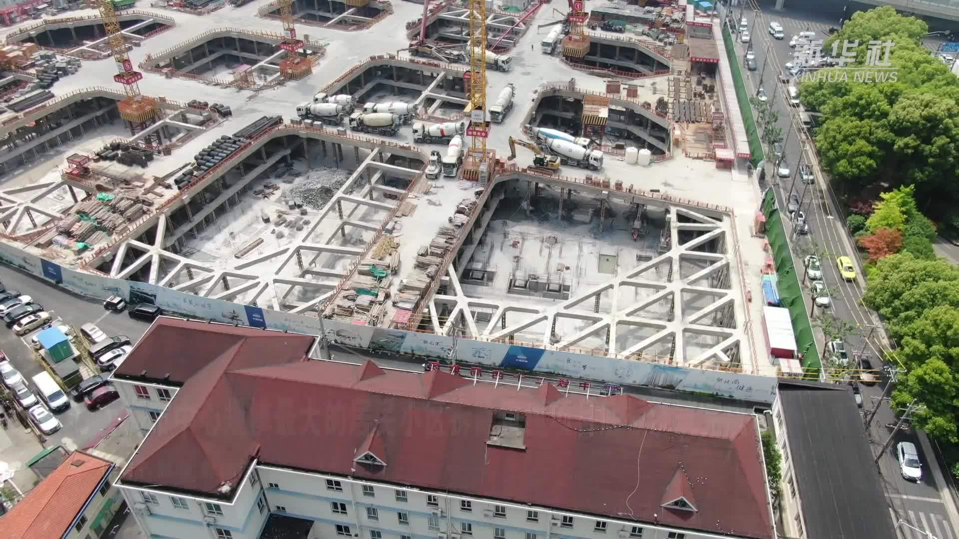 上海市中心规模最大的居民小区拆除重建项目底板浇筑完成