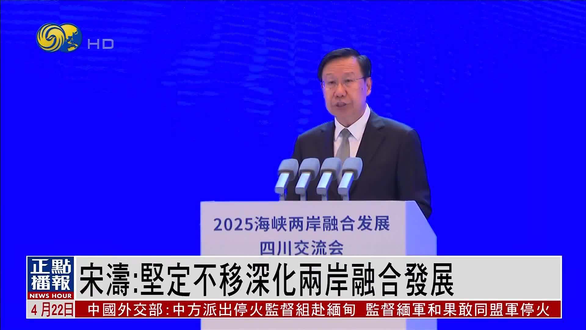 宋涛：坚定不移深化两岸融合发展