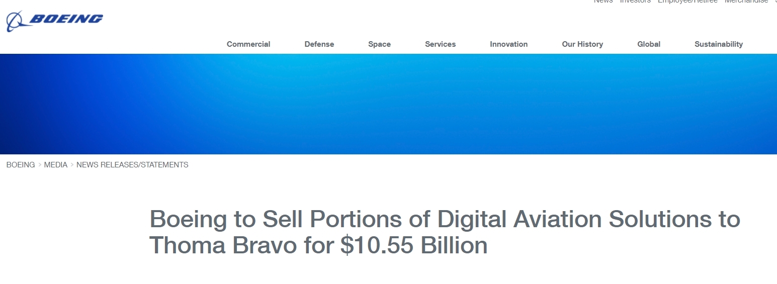 波音持续“瘦身”，同意以105.5亿美元出售部分数字航空业务_凤凰网