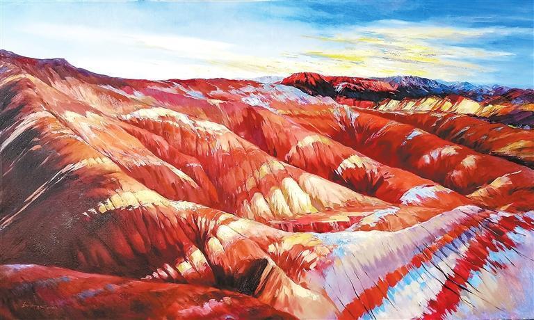 午后丹霞（油画）董红军