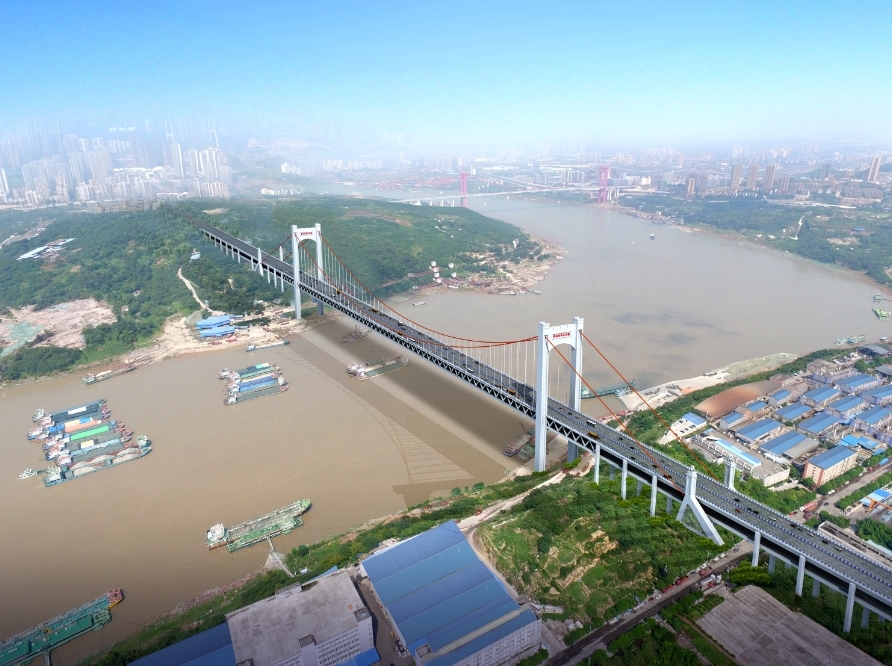 黄桷沱长江大桥效果图