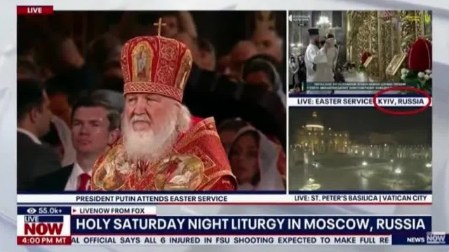 美福克斯新闻错将基辅标为俄罗斯城市