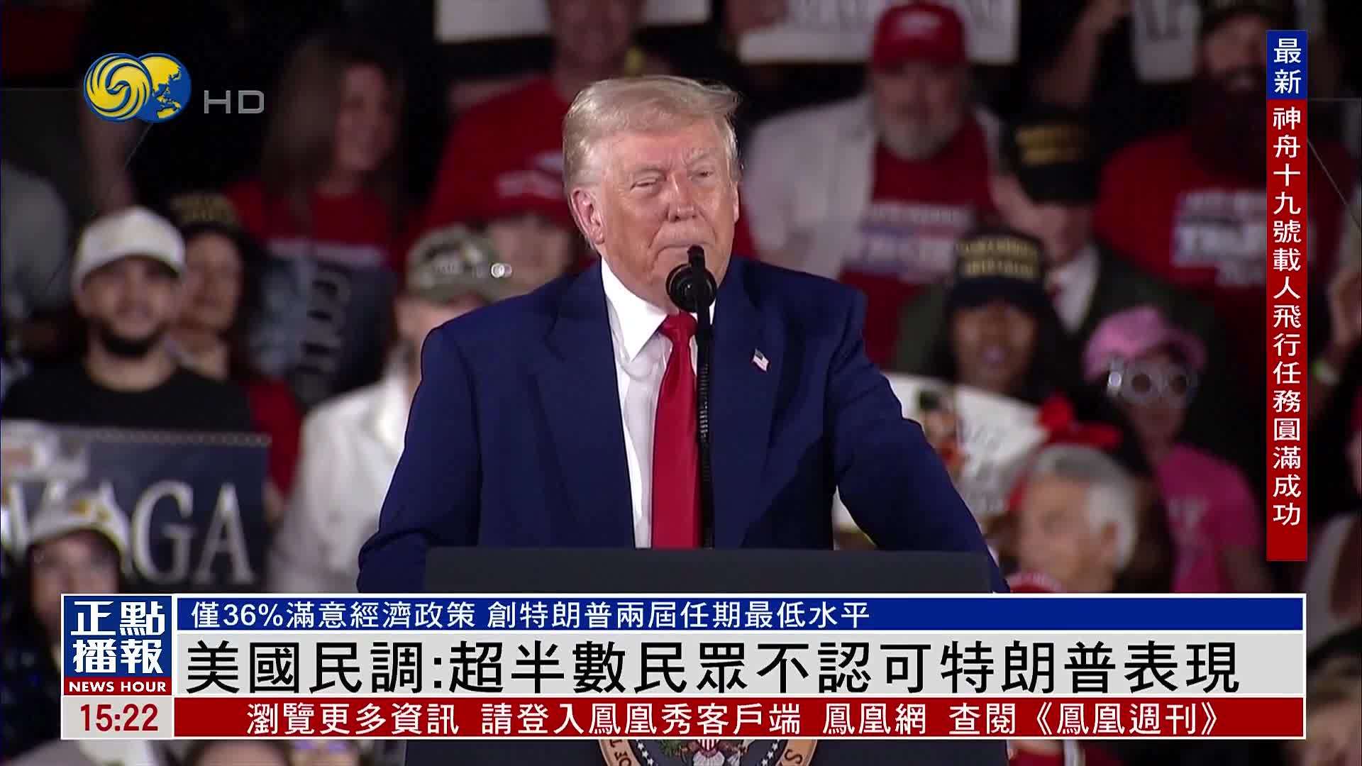 美国民调：超半数民众不认可特朗普表现