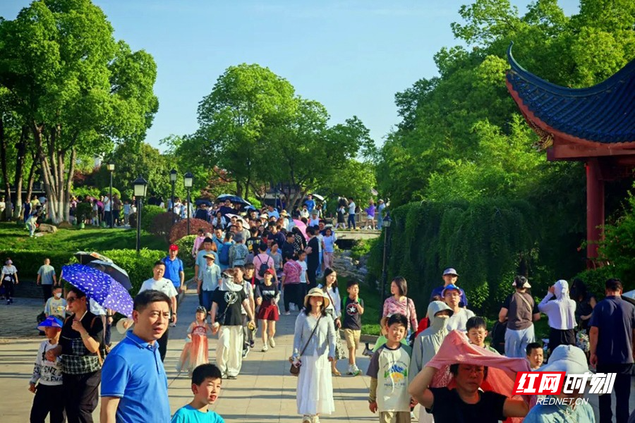 岳阳楼景区游客如织。