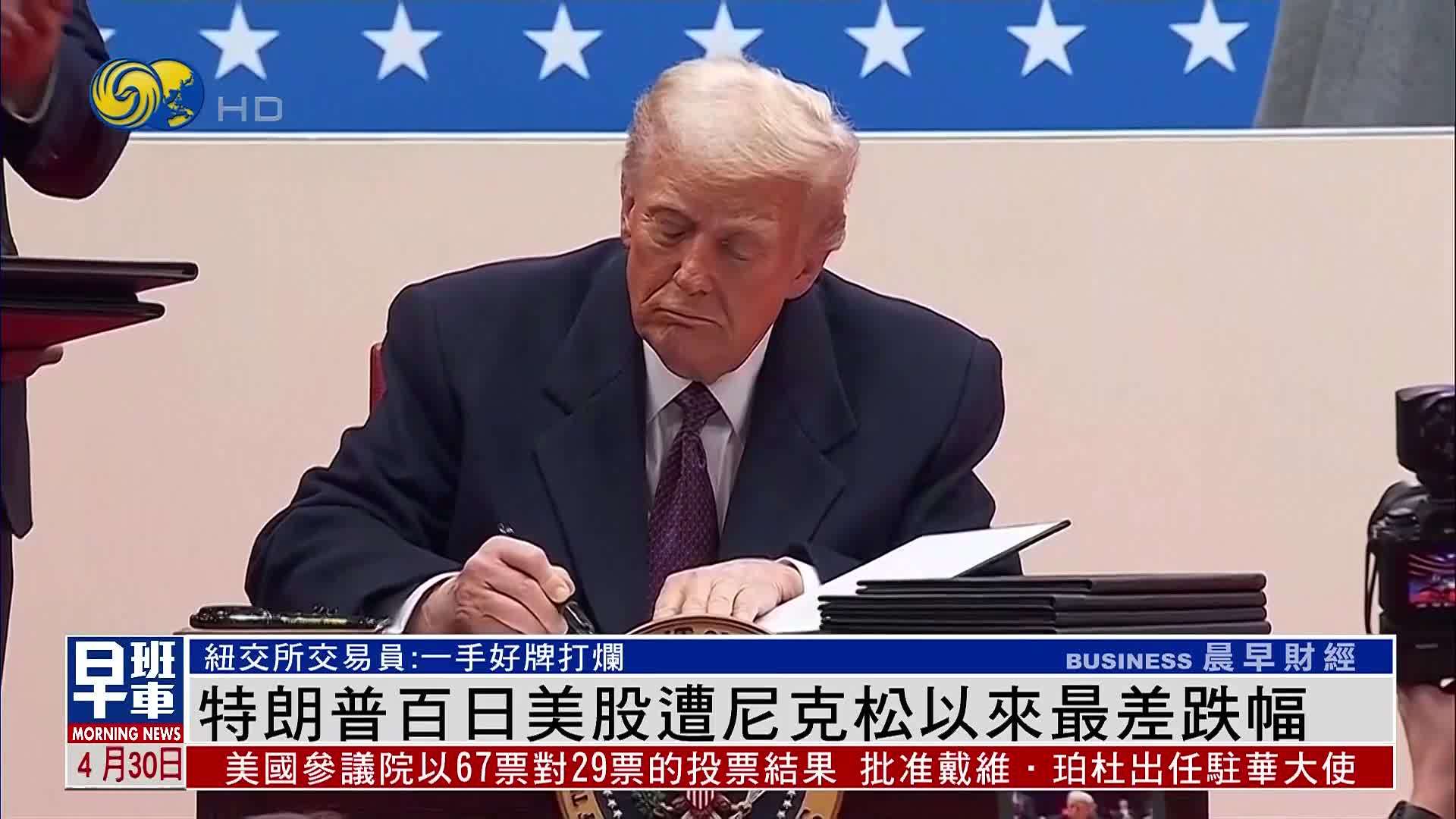 特朗普百日 美股遭尼克松以来最差跌幅