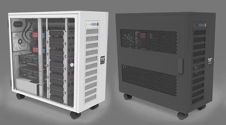 曜越推出AX700工作站机箱:18 盘位,可加装AX100扩充舱