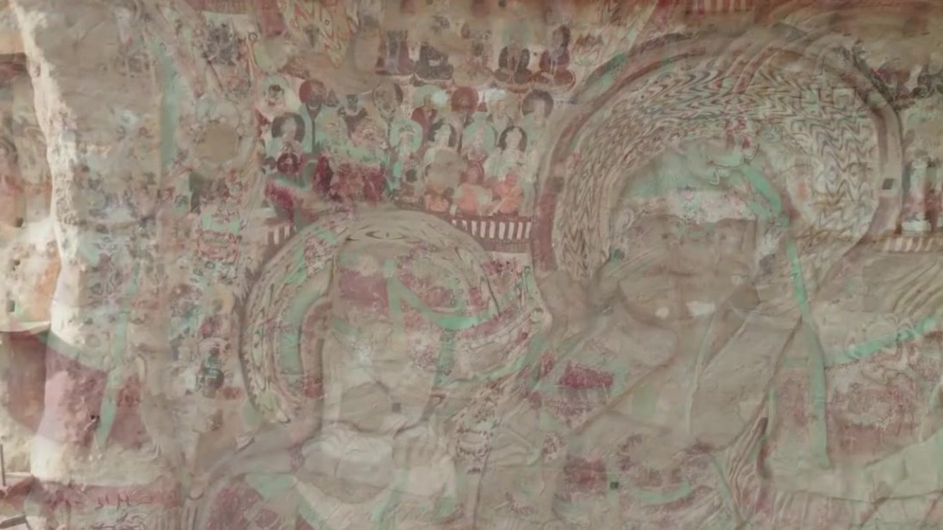 甘肃武山：航拍绝壁上的露天摩崖浮雕巨作