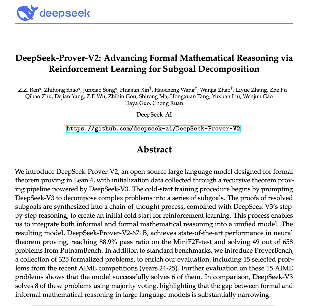 DeepSeek“五一礼包”来了!新开源模型数学推理能力大提升|附实测细节