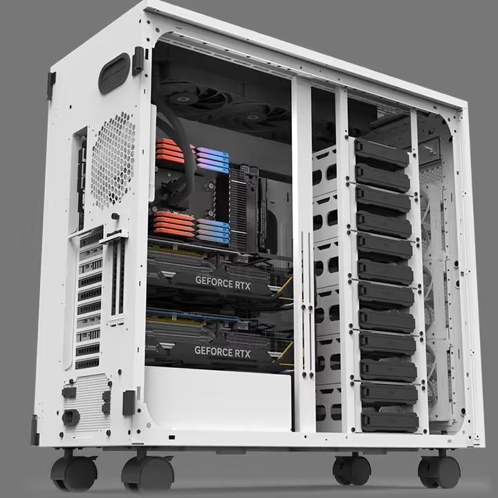 曜越推出AX700工作站机箱:18 盘位,可加装AX100扩充舱