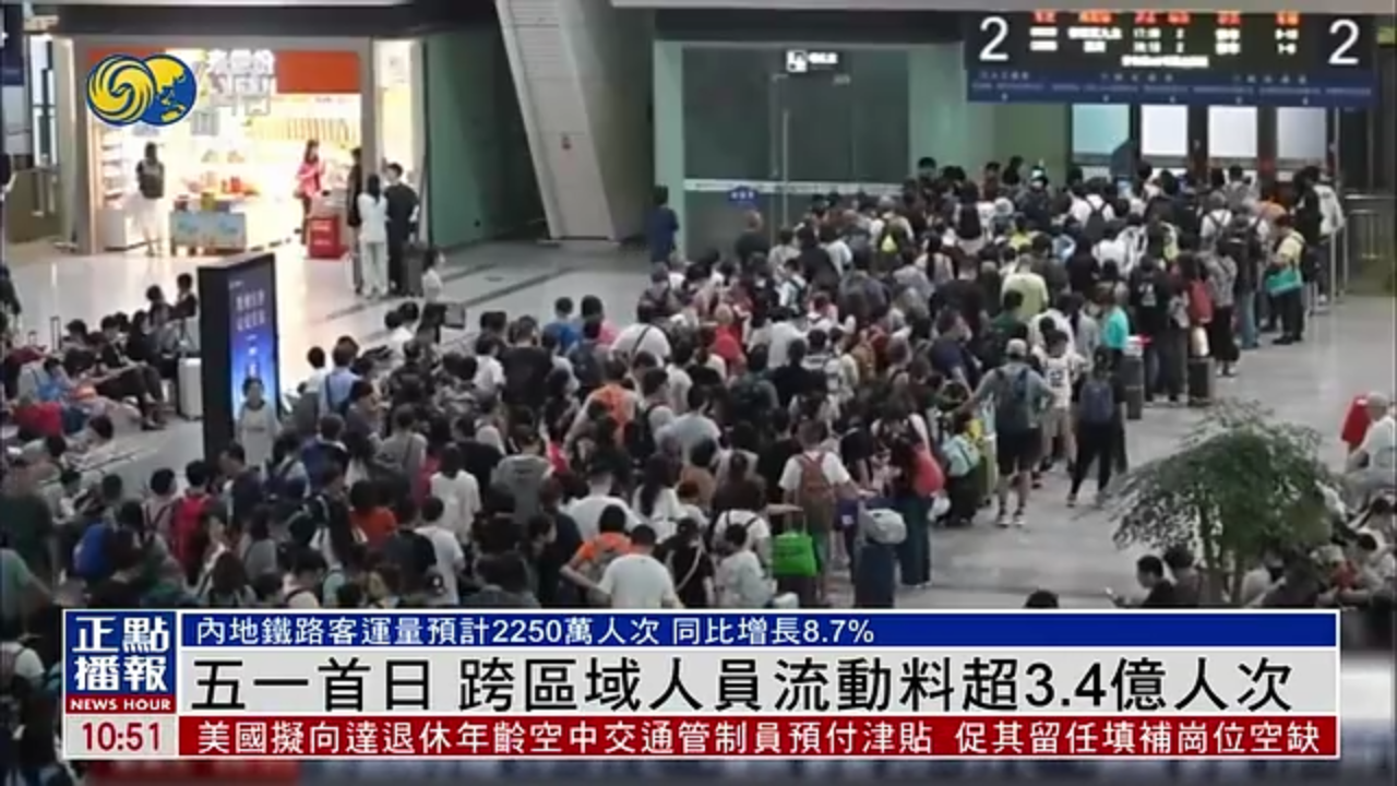 五一首日 跨区域人员流动料超3.4亿人次