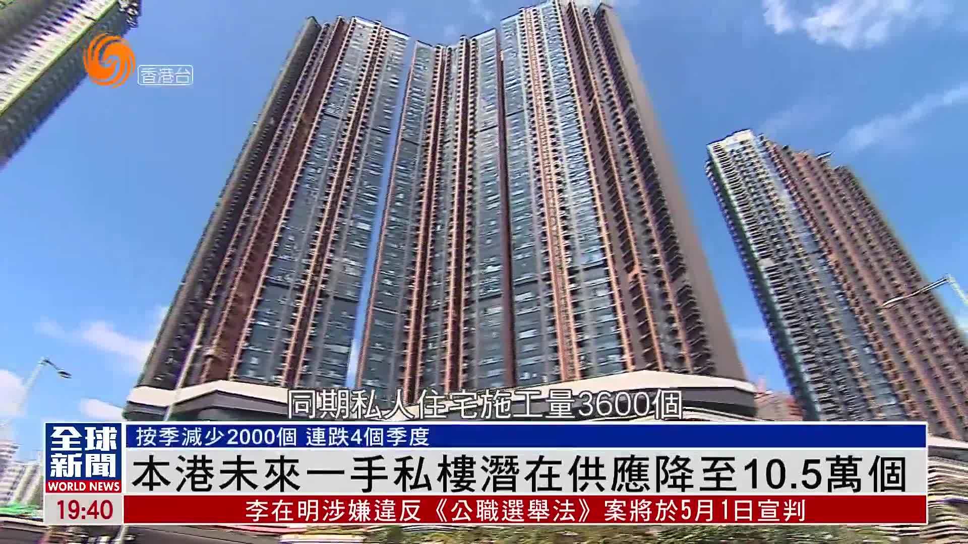 粤语报道｜香港未来一手私楼潜在供应降至10.5万个