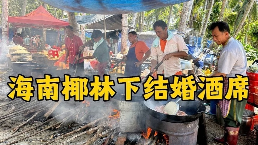 海南文昌椰林里的乡村婚宴，1400一桌16个菜，每道都是硬菜