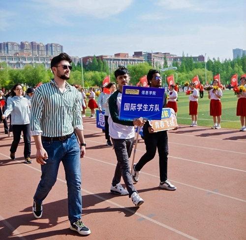 留学生方队入场