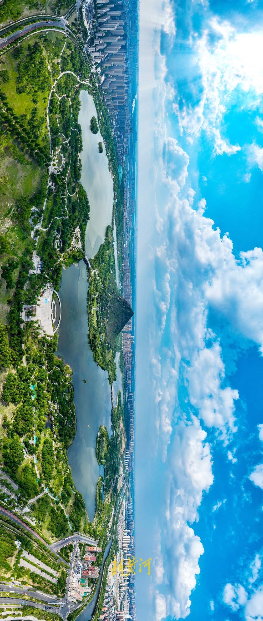一年四季 泉在济南｜初夏蓝天白云碧水绕山，华山尽显鹊华新风貌 